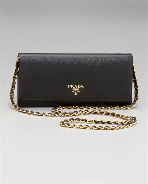 prada saffiano chain crossbody wallet|Prada bifold wallets for women.